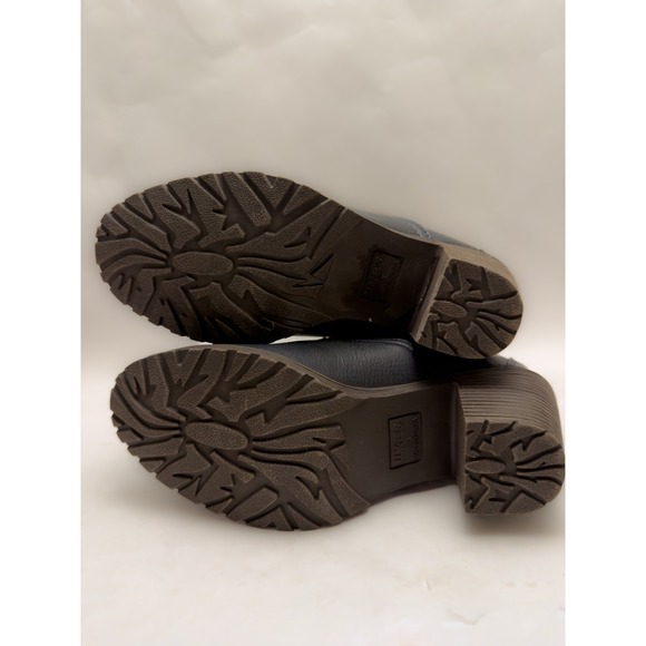 LUKEE by MUK LUKS Womens sz9 Navy Blue Knit Cuff Lace Up Ankle Boots Memory Foam - Picture 6 of 7